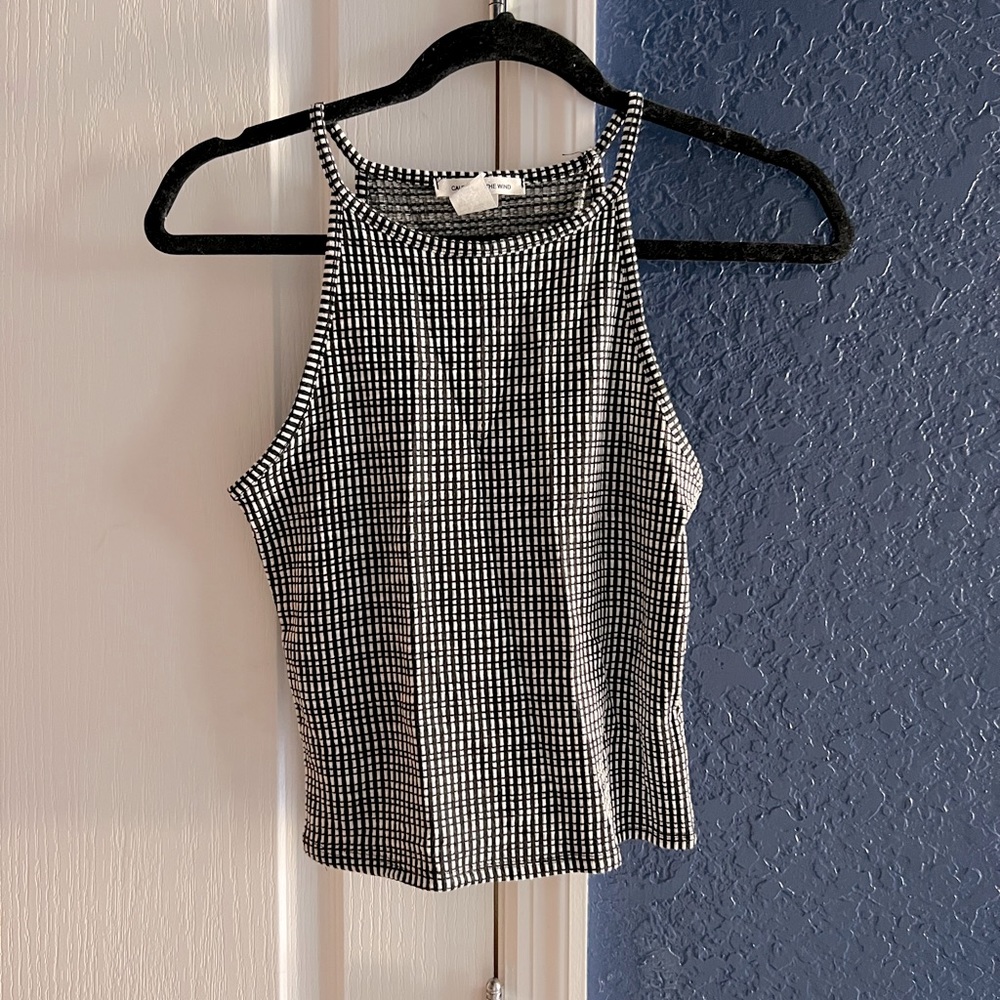 Caution To The Wind White and Black Crop Top